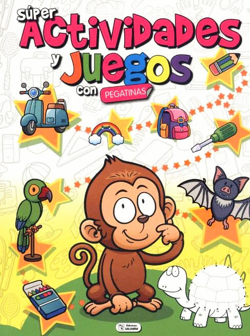 Super Actividades Y Juegos Mono Con Pegatinas